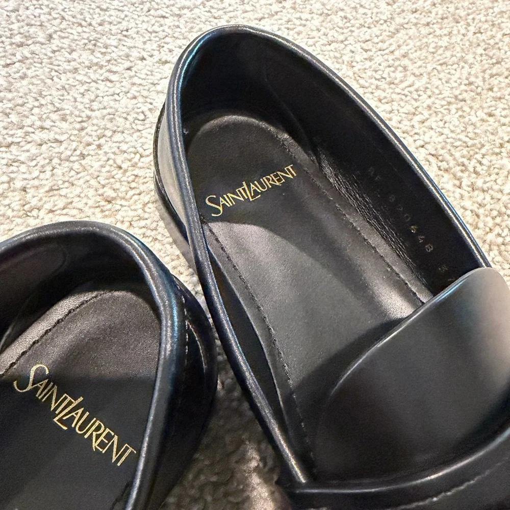 Saint Laurent Black Leather Loafers - Picture 11 of 16